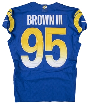 2021 Bobby Brown III Game Used Los Angeles Rams Blue Jersey (Rams COA)
